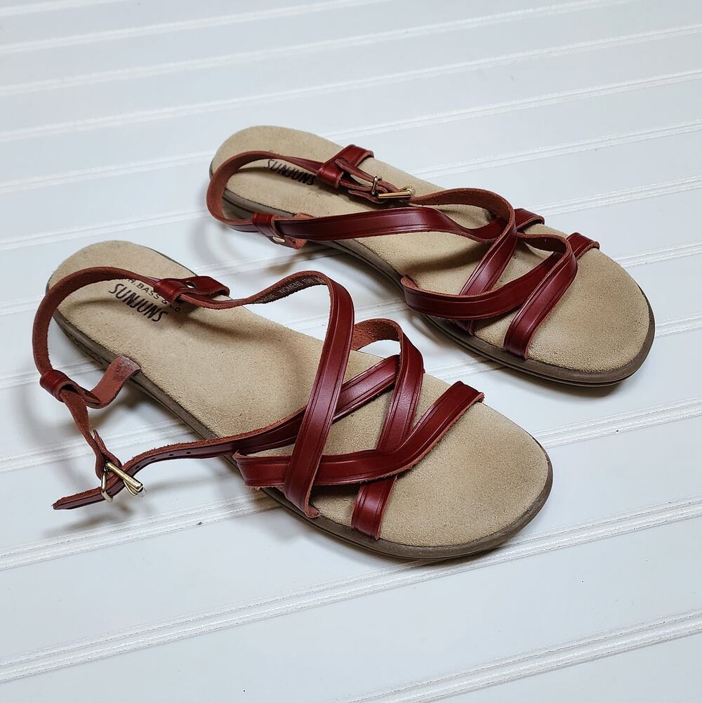 G.H. Bass & Co Sunjuns Margie Strappy Women's Leather Sandals Size 10W